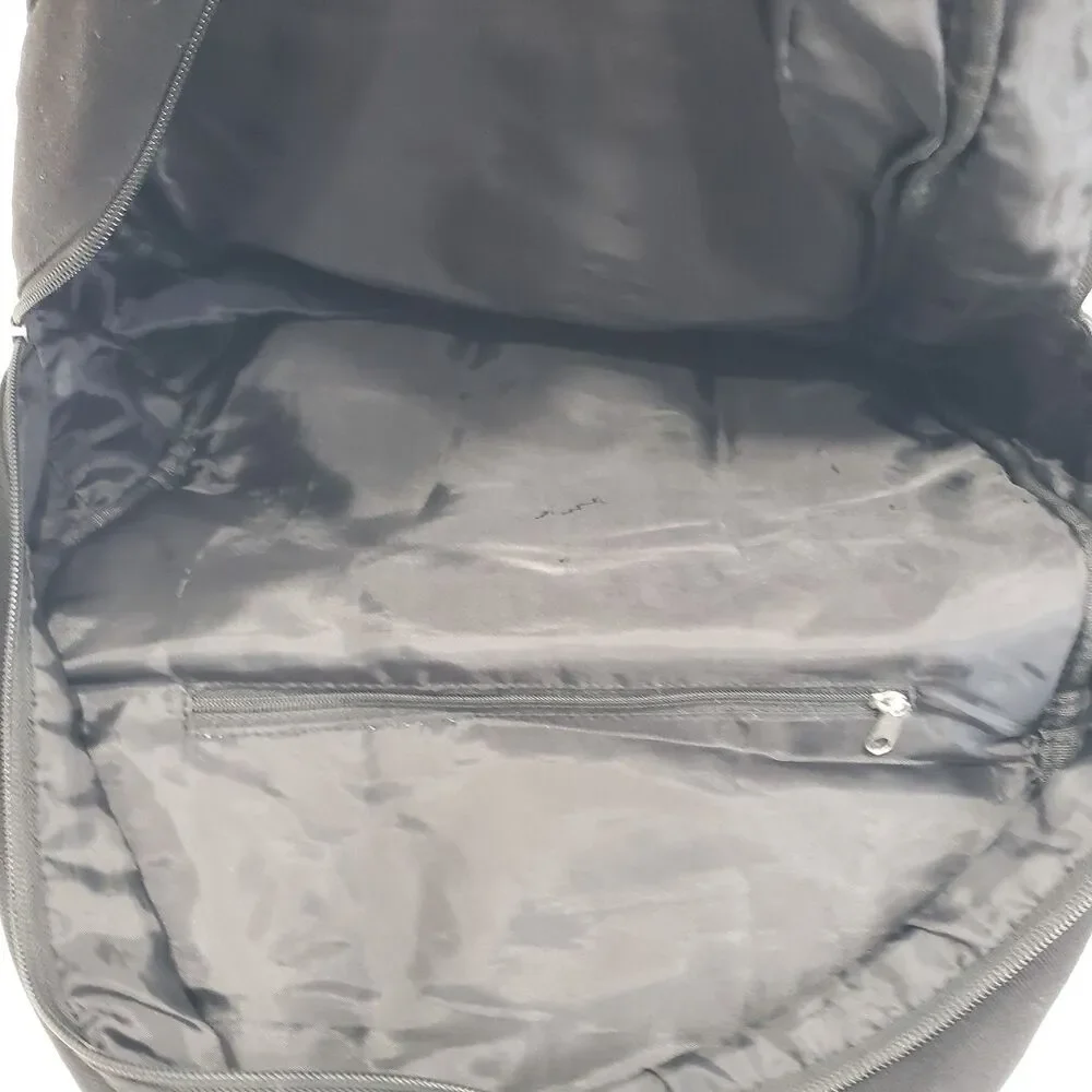 Black and Grey Fun Backpack with Decor, Approx. 17 x 12 x 6